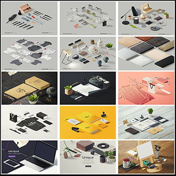 72套办公用品电子产品立体质感PS智能样机