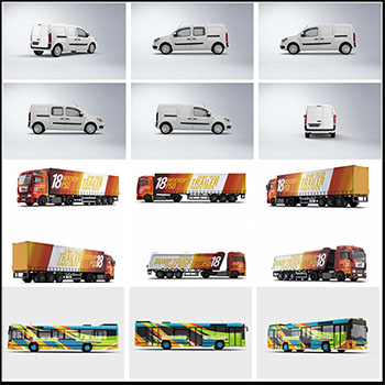 63款汽车轿车商务车货车车身PSD样机模型