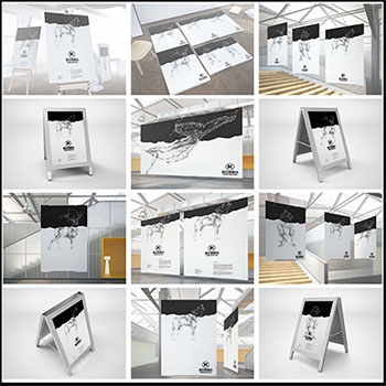 66款企业展架易拉宝PSD样机模型