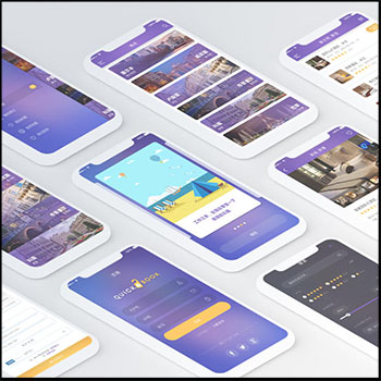 中文酒店预订APP【iPhone678 17页】（附字体下载）PSD素材