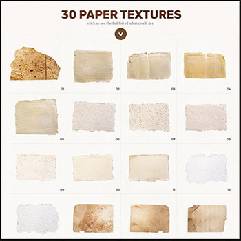 30款破旧的纸张纹理PNG免抠图PSD源文件素材