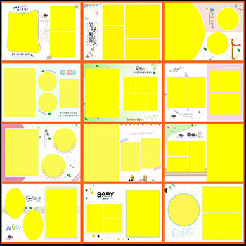 儿童简约相册蚂蚁图库精选PSD模板（57P）