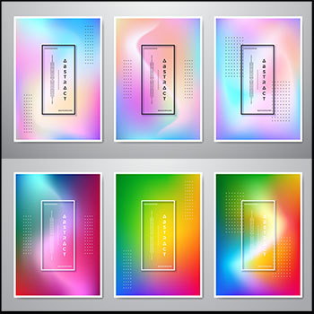 14套幻彩流体渐变简约海报背景蚂蚁图库精选PSD分层模板