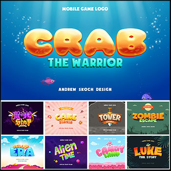 30款游戏风格3D立体艺术字一键置换样机模型