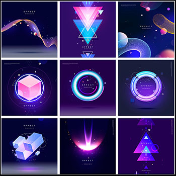 20款渐变几何图案PSD背景分层模板