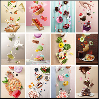 14款美食甜品饮品PSD背景模板