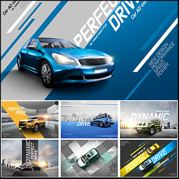 20款汽车宣传横幅合成海报蚂蚁图库精选PSD分层素材