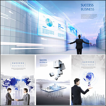 9款企业文化商务主题创意海报蚂蚁图库精选PSD模板