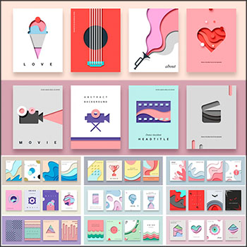 20套有层次的几何图形背景psd分层模板