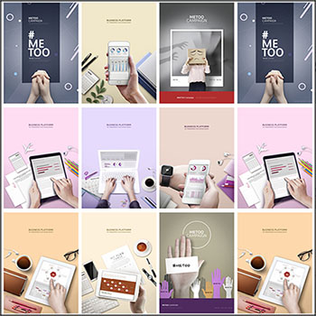 手机平板电脑等屏幕显示样机模型蚂蚁图库精选PSD分层素材