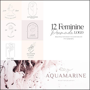 12个花卉花朵LOGO图标蚂蚁图库精选PSD分层素材