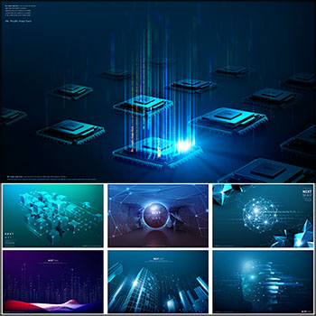 17款高科技智能科技背景蚂蚁图库精选PSD分层模板
