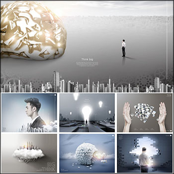 19款高端企业文化商务设计海报蚂蚁图库精选PSD分层模板