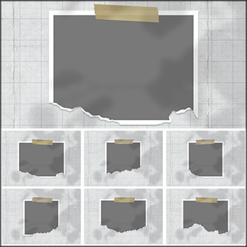 手撕裂边破损复古艺术照片后期处理排版样机VI智能贴图PSD素材