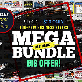 100张企业商务传单海报套装蚂蚁图库精选PSD分层模板