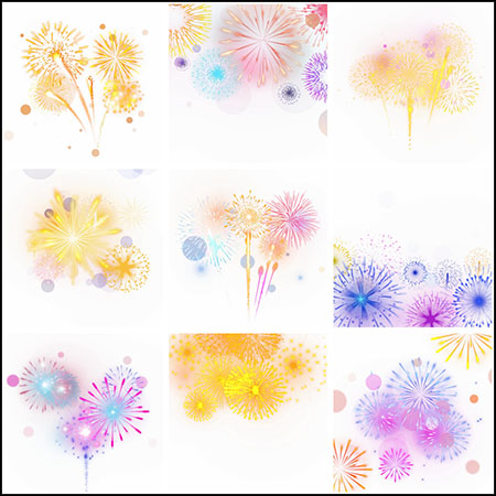 21款绽放的烟花彩色烟花蚂蚁图库精选PSD分层素材