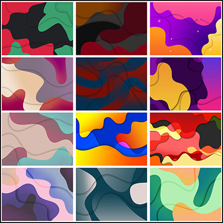 38款波浪渐变抽象背景蚂蚁图库精选PSD分层模板