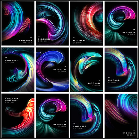 10款炫酷3D立体笔刷抽象背景海报蚂蚁图库精选PSD分层模板