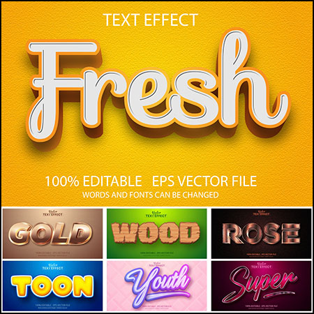 9款3D效果创意艺术字蚂蚁素材网矢量模板精选