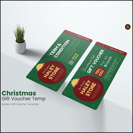 圣诞节绿色打折促销抵用券蚂蚁素材网矢量模板精选