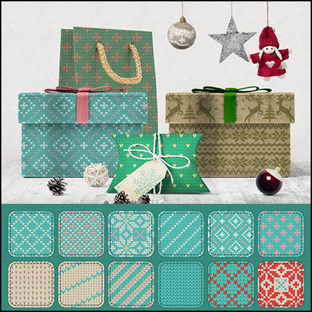 30款毛衣毛线编织纹理无缝图案背景PNG/EPS/AI蚂蚁素材网矢量素材精选