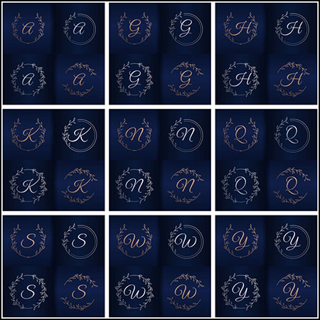 10套艺术英文字母LOGO标志蚂蚁素材网矢量素材精选