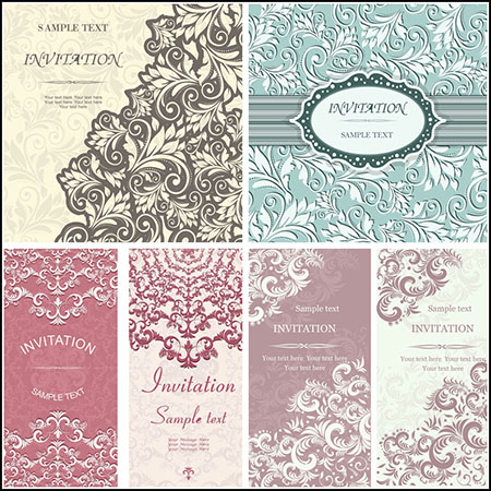 7款欧式花纹图案背景蚂蚁素材网矢量素材精选