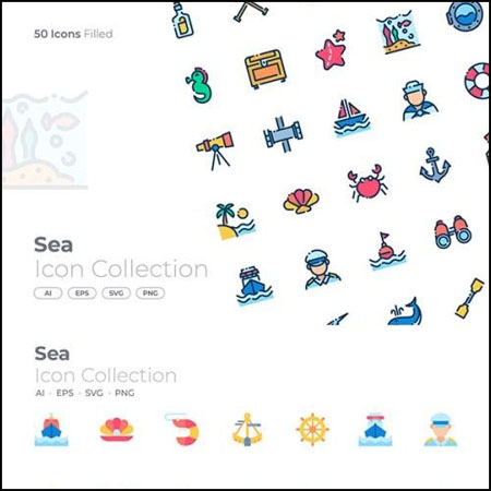 3套海洋航海元素ICONS图标PNG/SVG/AI/EPS蚂蚁素材网矢量素材精选