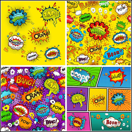 25套卡通动漫爆炸效果对话框蚂蚁素材网矢量插图精选