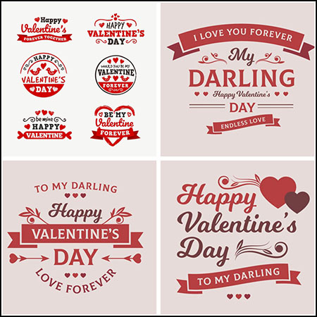 10款浪漫情人节标志贴纸蚂蚁素材网矢量素材精选