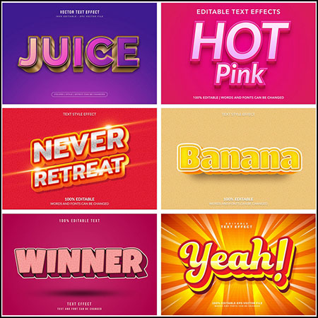 7款创意艺术字3D立体艺术字文本样式矢量模版4