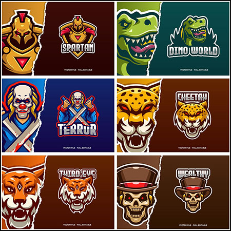 8款电子竞技风格LOGO徽标蚂蚁素材网矢量模板精选