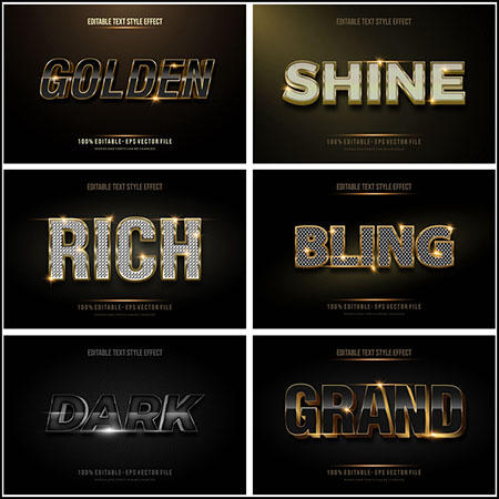 6创意艺术字3D立体艺术字文本样式矢量模版5