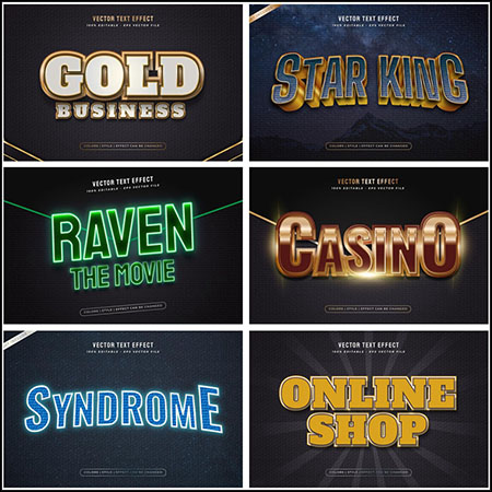 8款创意艺术字3D立体艺术字文本样式矢量模版8