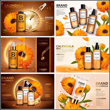 6款护肤品化妆品横幅海报蚂蚁素材网矢量模板精选