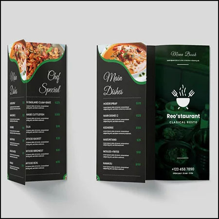 餐厅菜单三折页点菜单蚂蚁素材网矢量模板精选