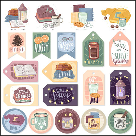 8套家居衣服 水杯 书籍吊牌标签等蚂蚁素材网矢量素材精选