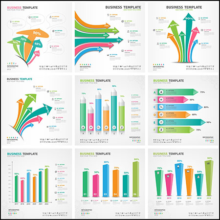 15款箭头和标签序号信息图表蚂蚁素材网矢量模板精选