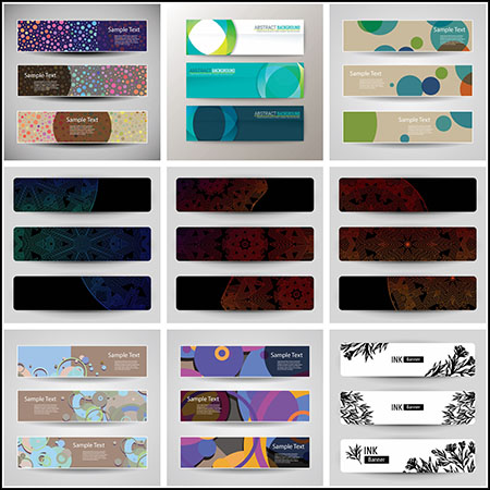 25款创意企业抽象横幅蚂蚁素材网矢量模板精选