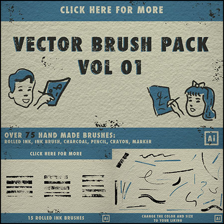 手绘纹理艺术AI笔刷