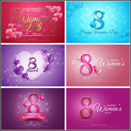 6款38妇女节丽人节女神节海报背景蚂蚁素材网矢量素材精选