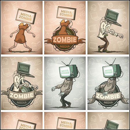 6款媒体僵尸蚂蚁素材网矢量插图精选