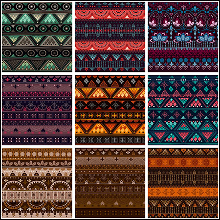25款彩色名族特色花纹图案蚂蚁素材网矢量素材精选
