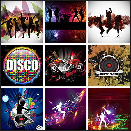 21款音乐舞蹈迪斯科海报插图蚂蚁素材网矢量素材精选
