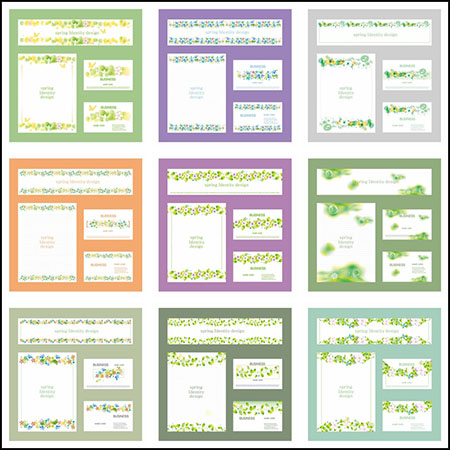 20款小清新信笺信纸花朵植物背景AI格式