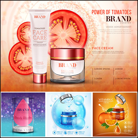 维他命精华素保湿精华美容护肤产品广告蚂蚁素材网矢量模板精选