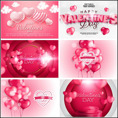 7款浪漫情人节英文艺术字横幅背景蚂蚁素材网矢量素材精选