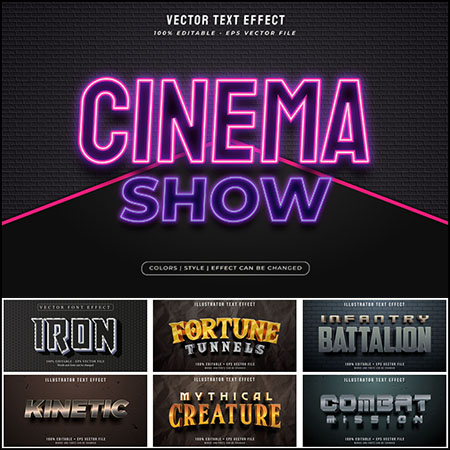 8款创意艺术字3D立体艺术字文本样式矢量模版51