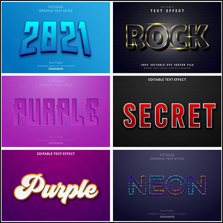 7款创意艺术字3D立体艺术字文本样式矢量模版52