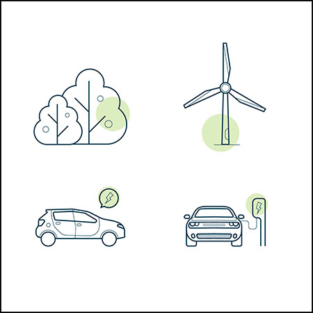 6款线性绿色环保节能蚂蚁素材网矢量插图精选